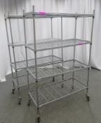 2x 4 Tier portable kitchen storage racks. 1170x500x1800mm