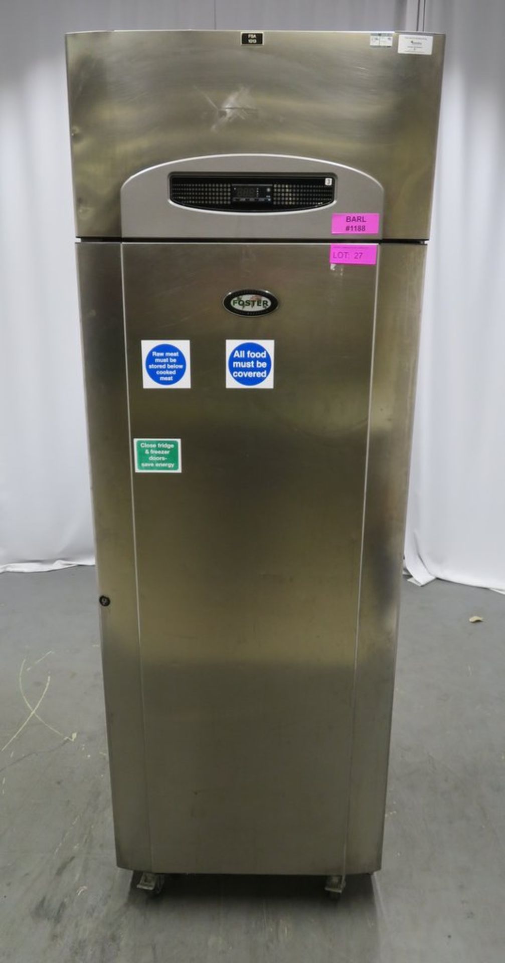 Foster PREMG600H single door upright fridge, 1 phase electric