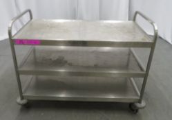 Stainless steel 3 tier portable canteen trolley. 1100x545x900mm