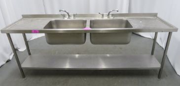 Double basin sink, 2400x650x900mm