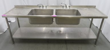 Double basin sink, 2400x650x900mm