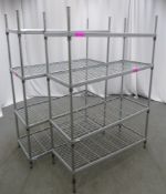 2x 4 Tier kitchen storage racks. 1170x500x1700mm