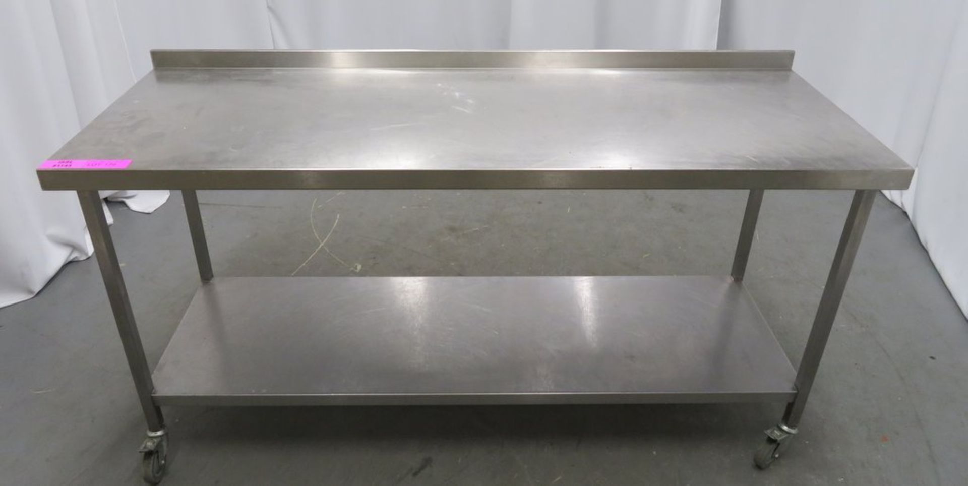 Stainless steel portable prep table, 1800x650x895mm