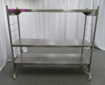 Bartlett 3 tier mobile shelf unit, 1800x500x1640mm