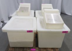 Various flour bins