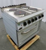 Heavy duty 4 hob oven range, 3 phase electric, new