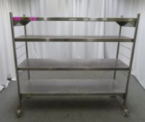 Bartlett 4 tier mobile shelf unit, 1800x500x1640mm