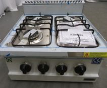 Heavy duty 4 burner gas countertop cooker, natural gas, new