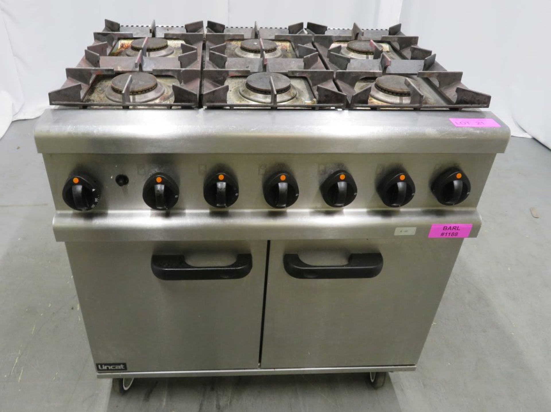 Lincat OG7002 6 burner range oven, natural gas