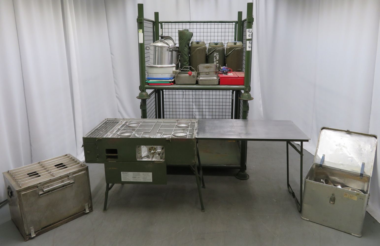 British Army No 5 field cooker & G1 No 5 hot box field oven sets (shipping is available by pallet)