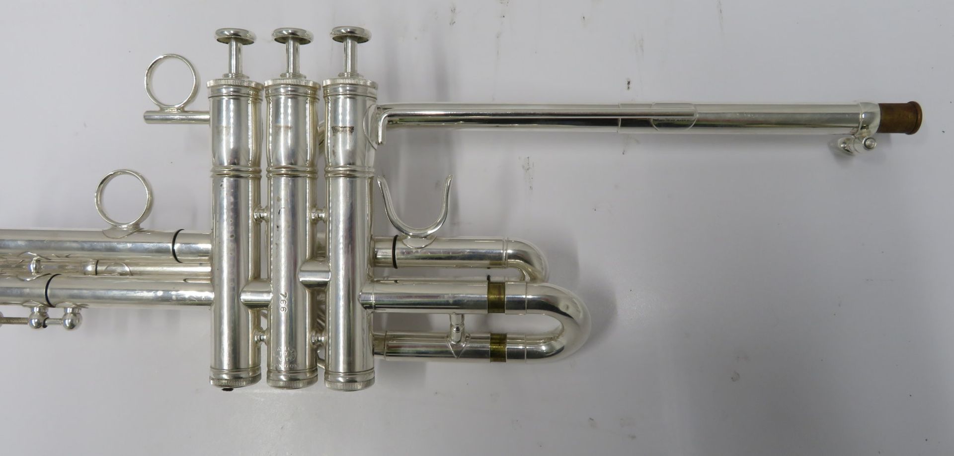 Smith-Watkins fanfare trumpet with case. Serial number: 766. - Image 4 of 14
