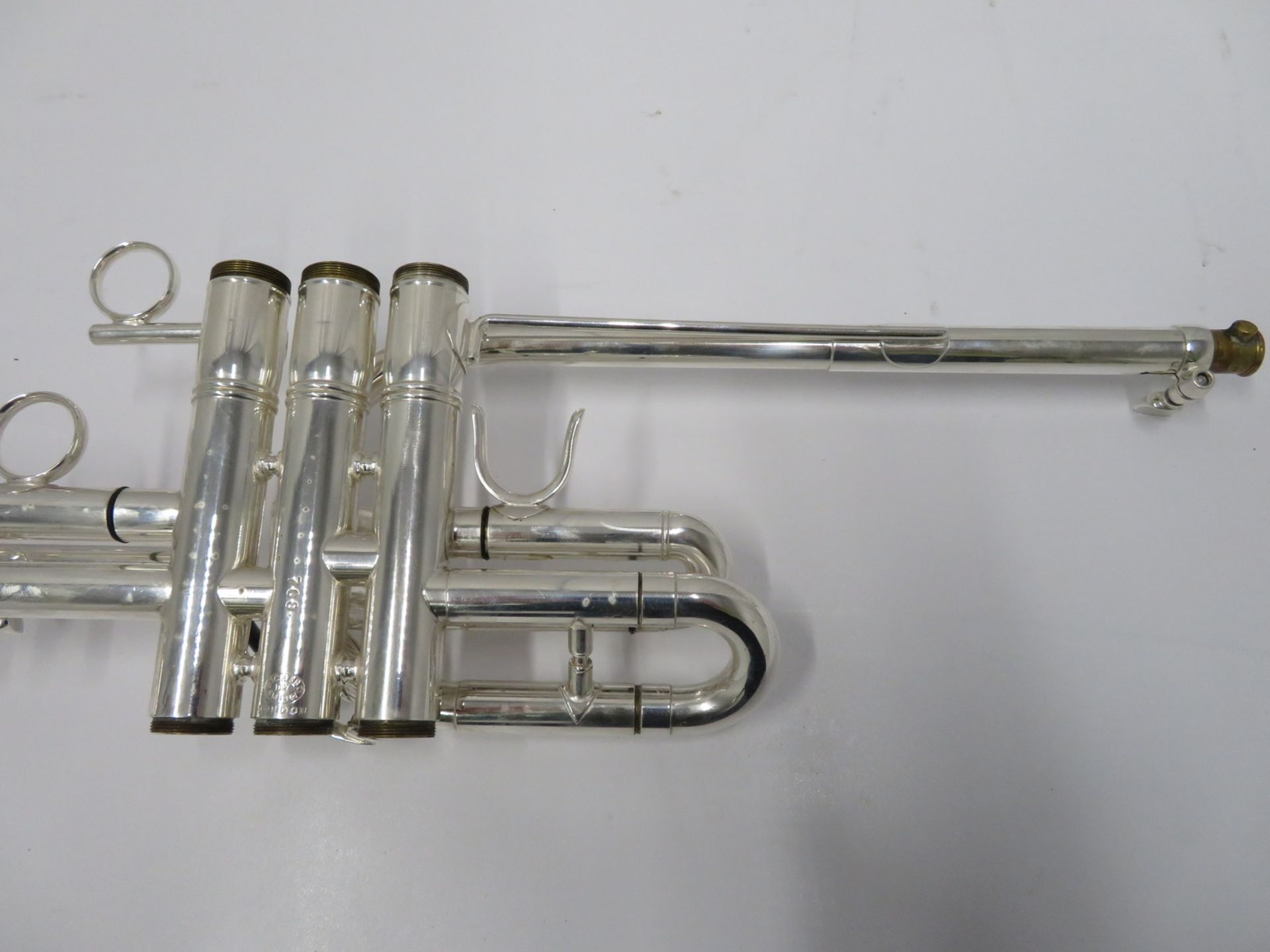 Smith-Watkins fanfare trumpet with case. Serial number: 768. - Image 5 of 16