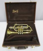 Bach Stradivarius model 184 cornet with case. Serial number: 509182.
