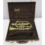 Bach Stradivarius model 184 cornet with case. Serial number: 509182.