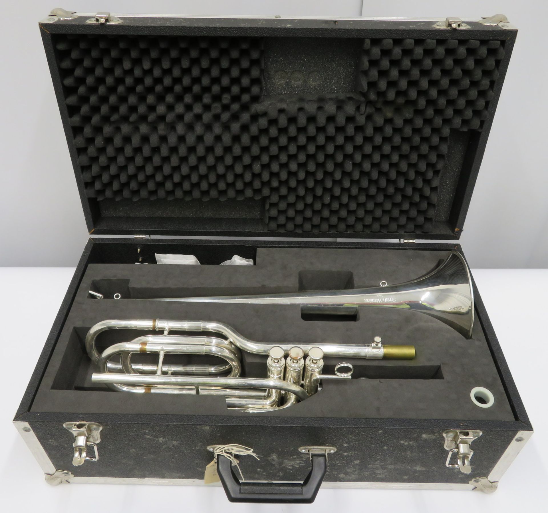 Smith-Watkins fanfare trumpet with case. Serial number: 33104.