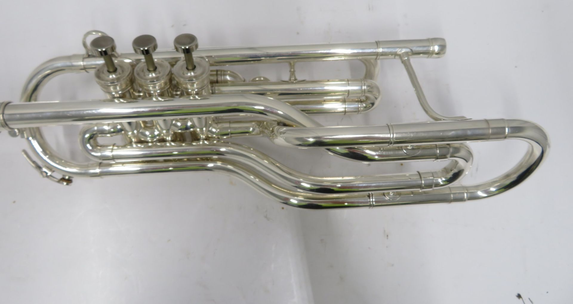 Besson International BE708 fanfare trumpet with case. Serial number: 888881. - Image 5 of 15