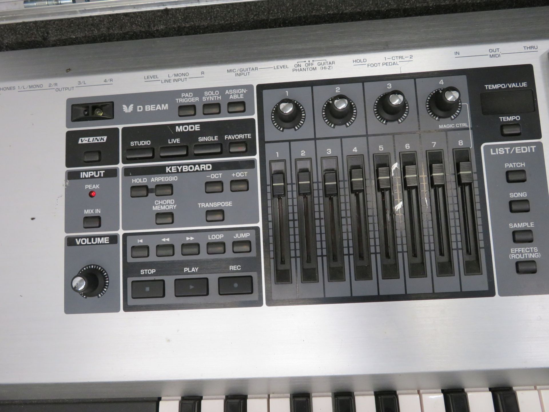 Roland Fantom 66 keyboard in flight case. Serial number: ZY67873. - Image 6 of 10