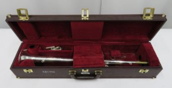 Besson BE706 International fanfare trumpet with case. Serial number: 885996.