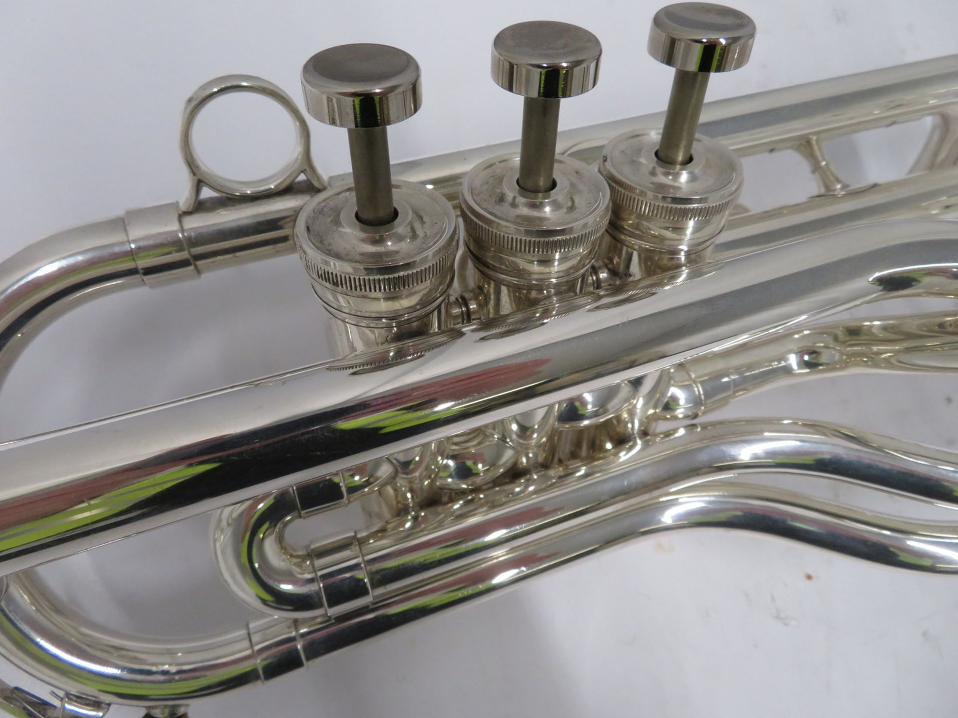 Besson International BE708 fanfare trumpet with case. Serial number: 888881. - Image 8 of 15