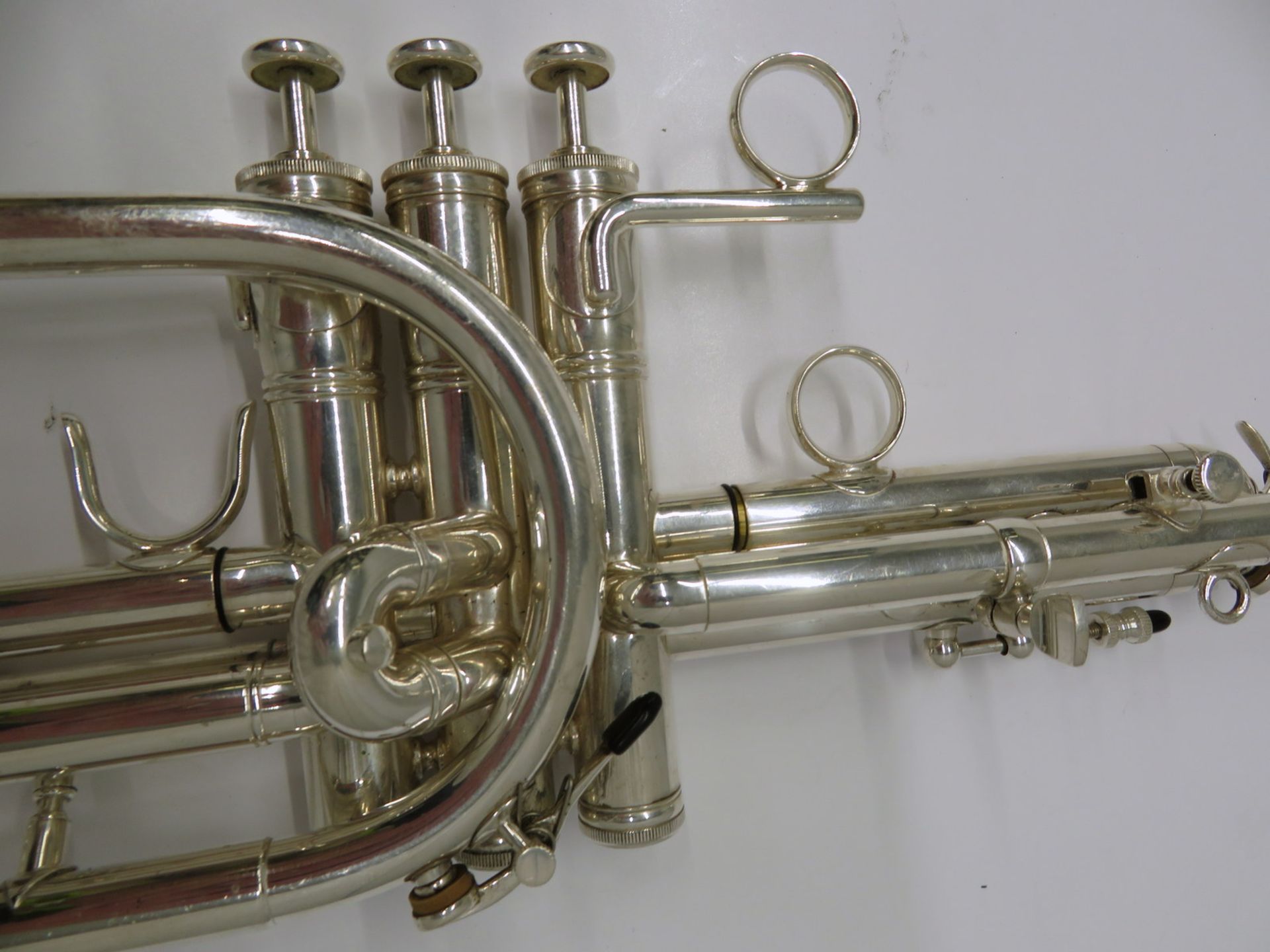 Smith-Watkins fanfare trumpet with case. Serial number: 779. - Image 11 of 14