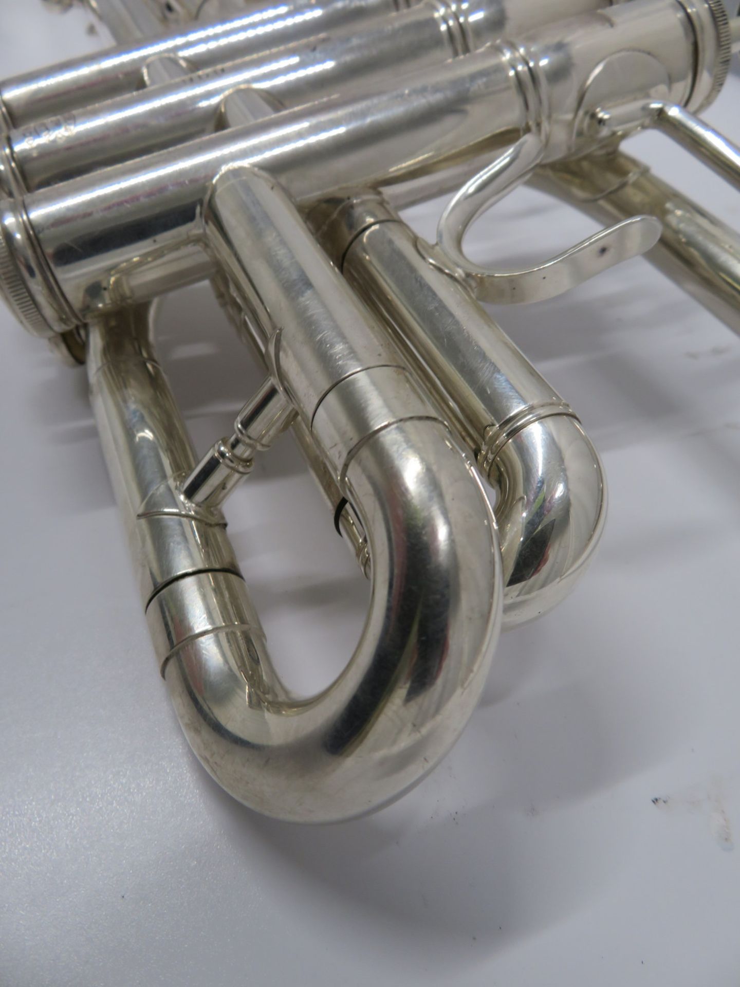 Smith-Watkins fanfare trumpet with case. Serial number: 696. - Image 8 of 15