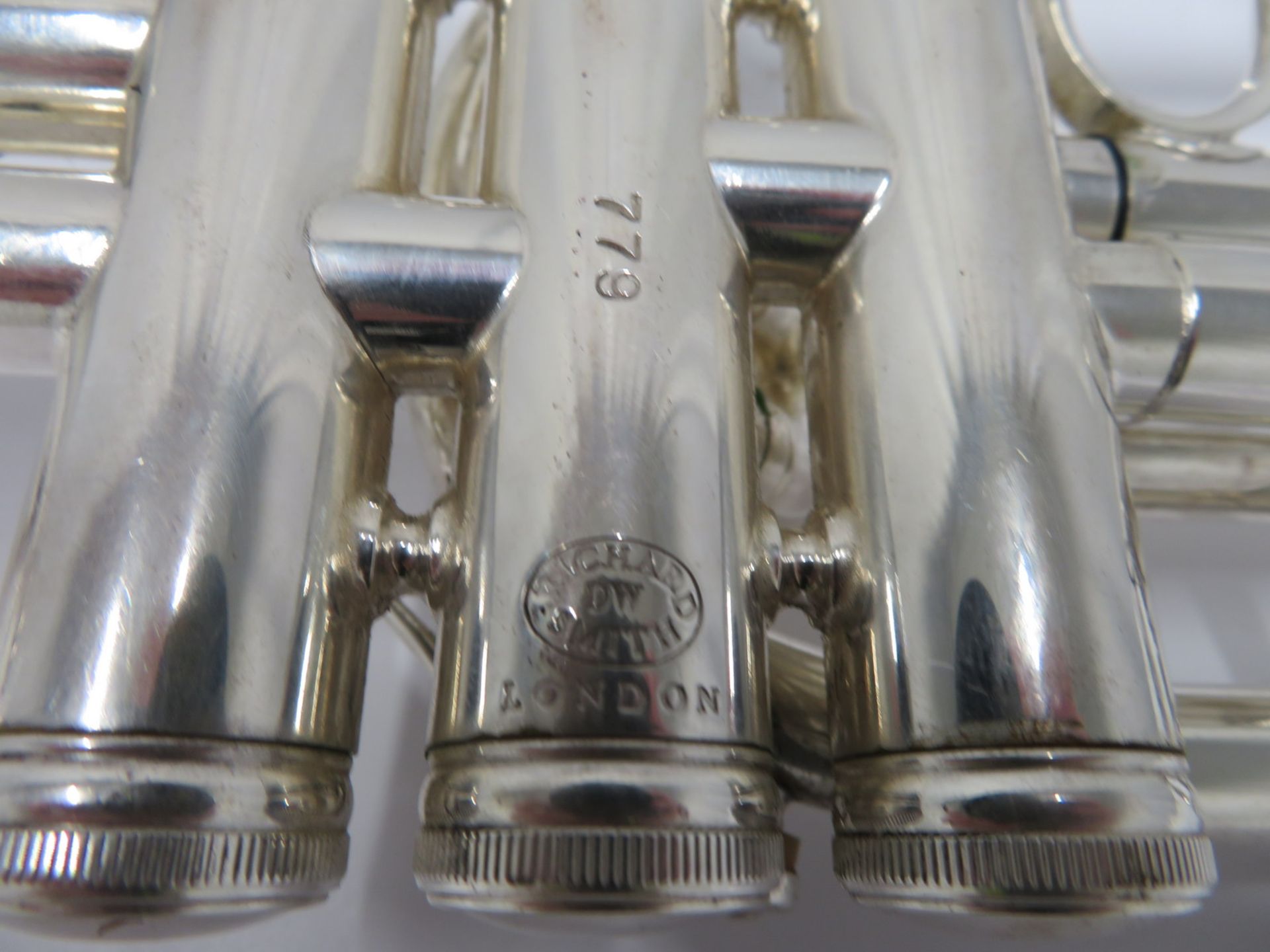 Smith-Watkins fanfare trumpet with case. Serial number: 779. - Image 6 of 14