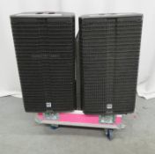 2x HK Audio 112XA monitor speakers. Serial numbers: 20316430 & 20316428.