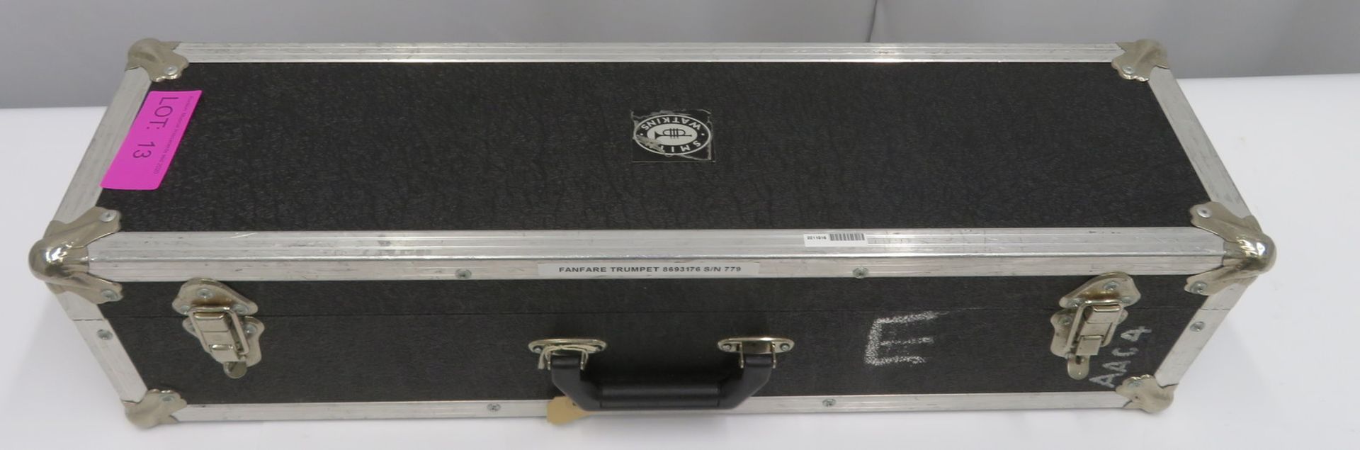 Smith-Watkins fanfare trumpet with case. Serial number: 779. - Image 14 of 14