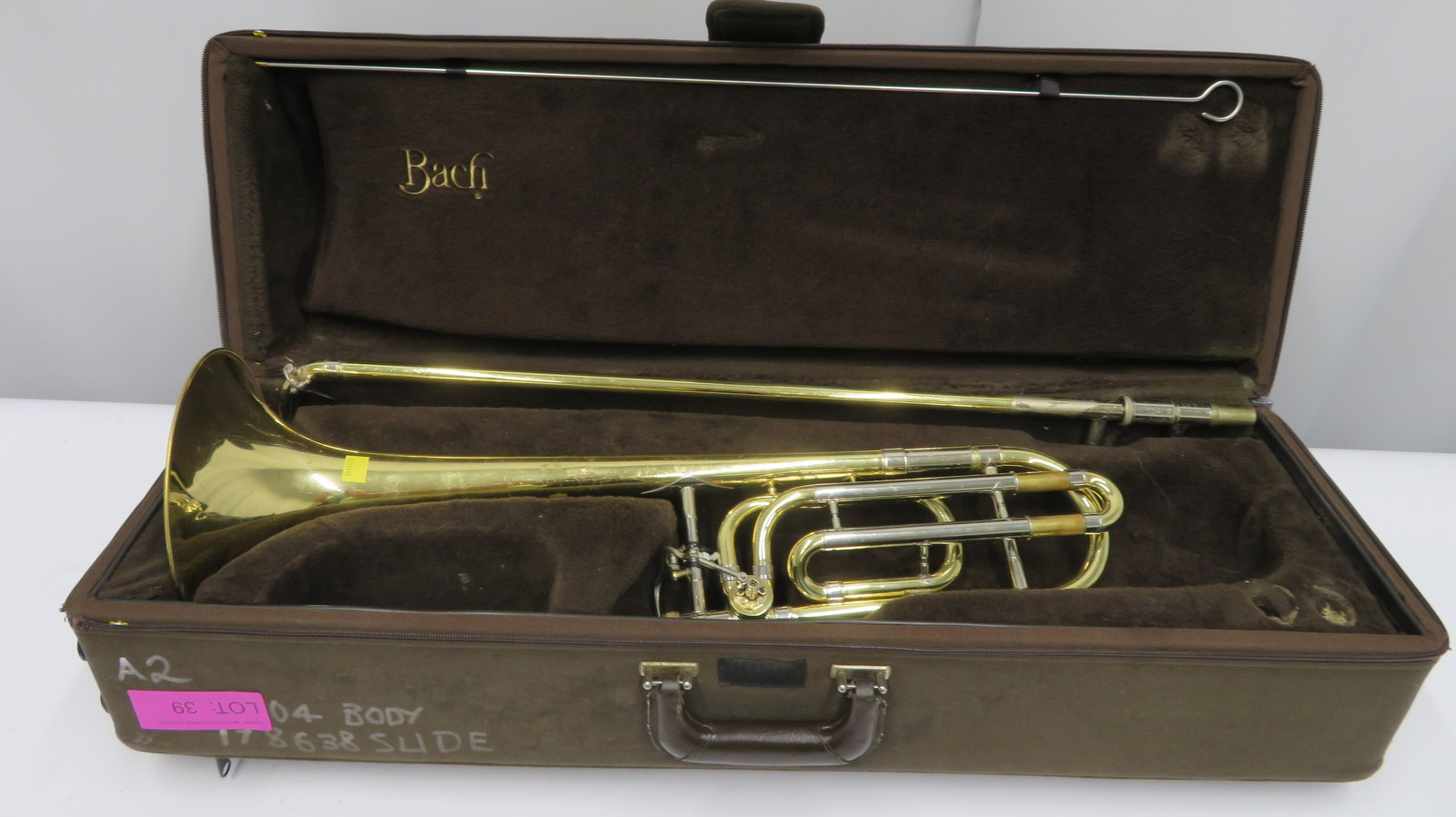 Bach Stradivarius model 42 trombone with case. Serial number: 41004.