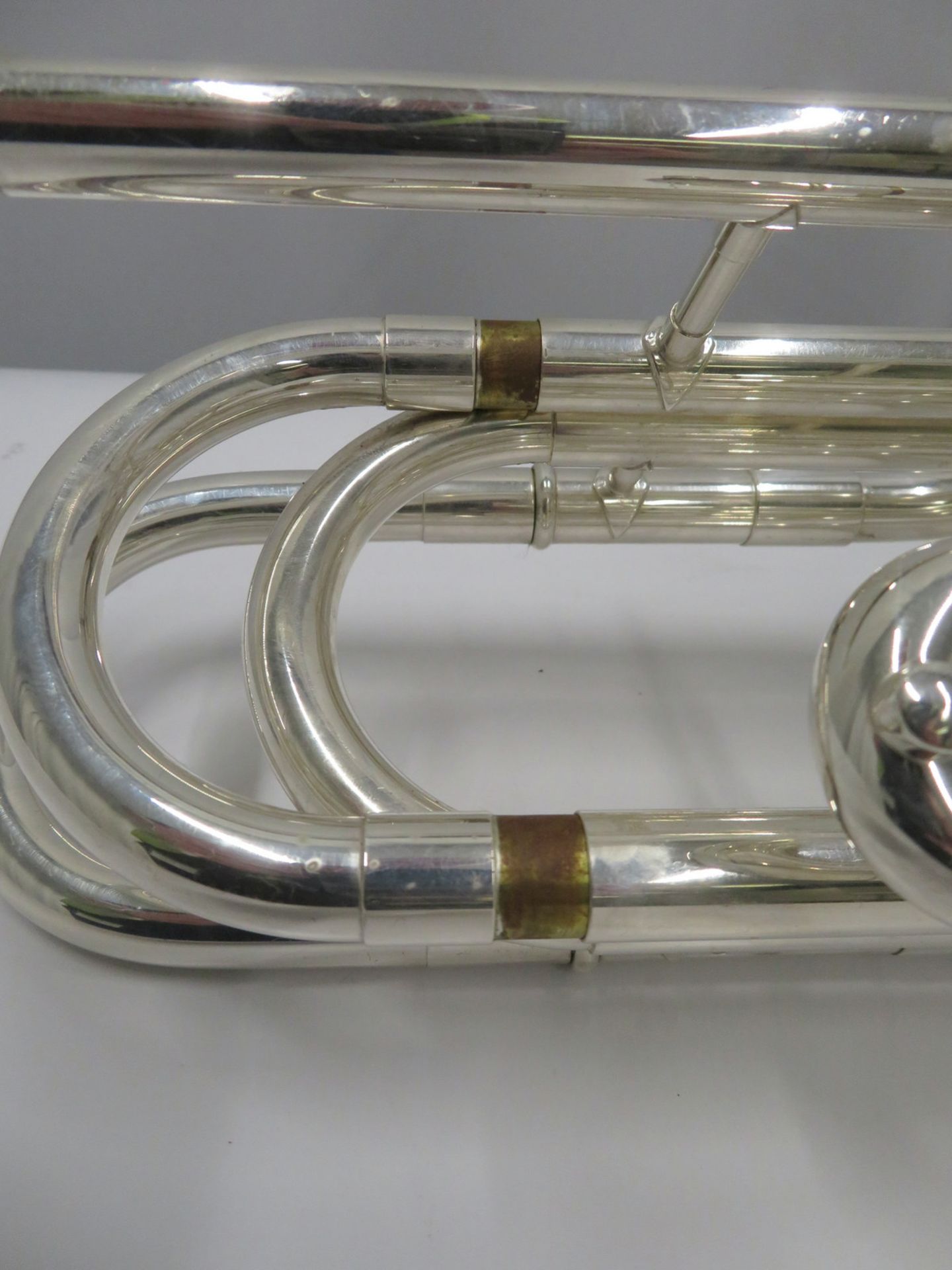Smith-Watkins fanfare trumpet with case. Serial number: 33104. - Image 10 of 17