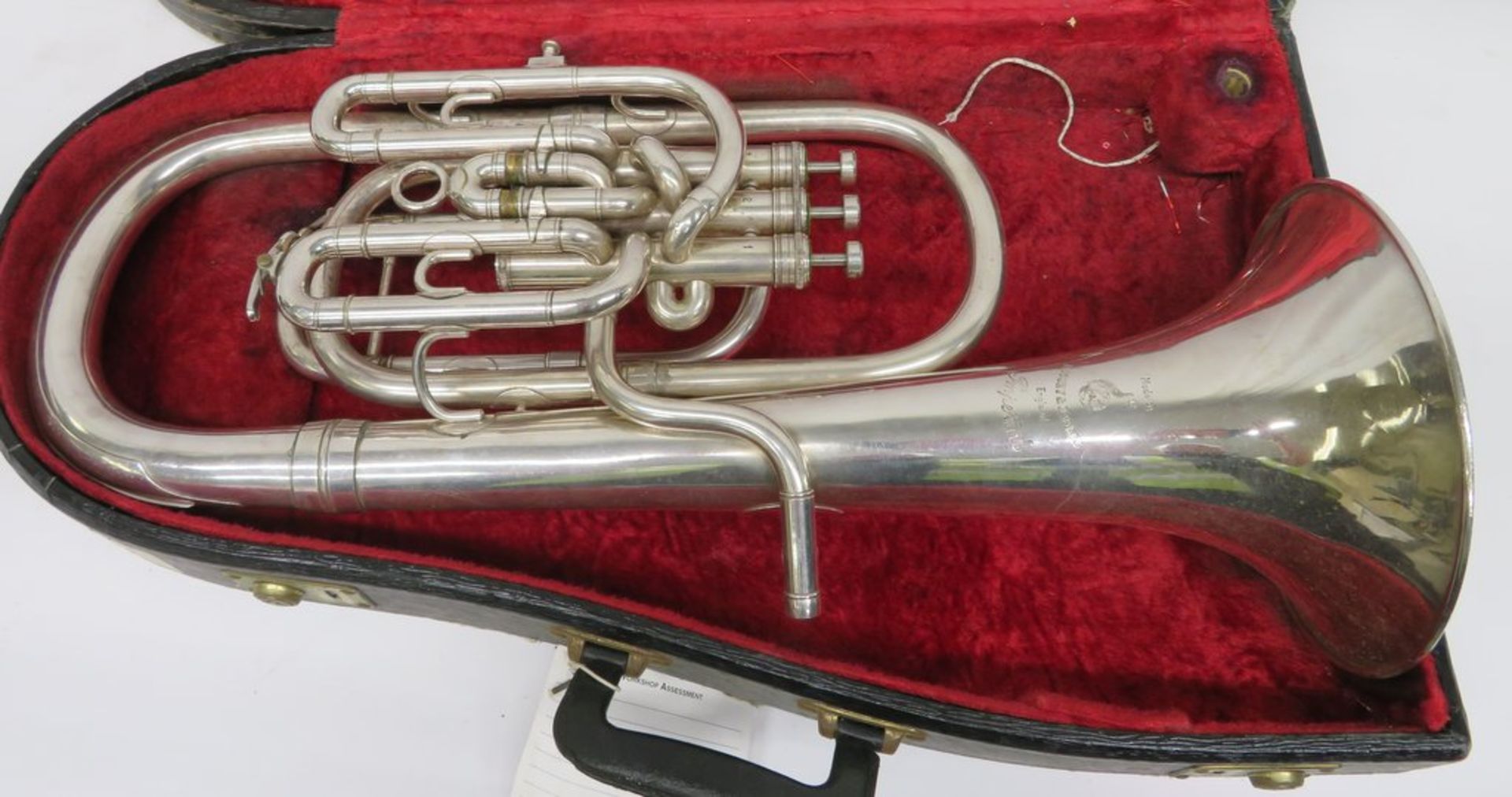 Boosey & Hawkes Imperial Baritone sax horn with case. Serial number: 458044.