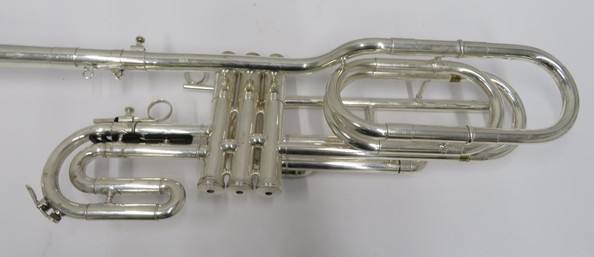 Smith-Watkins fanfare trumpet with case. Serial number: 33104. - Image 12 of 17