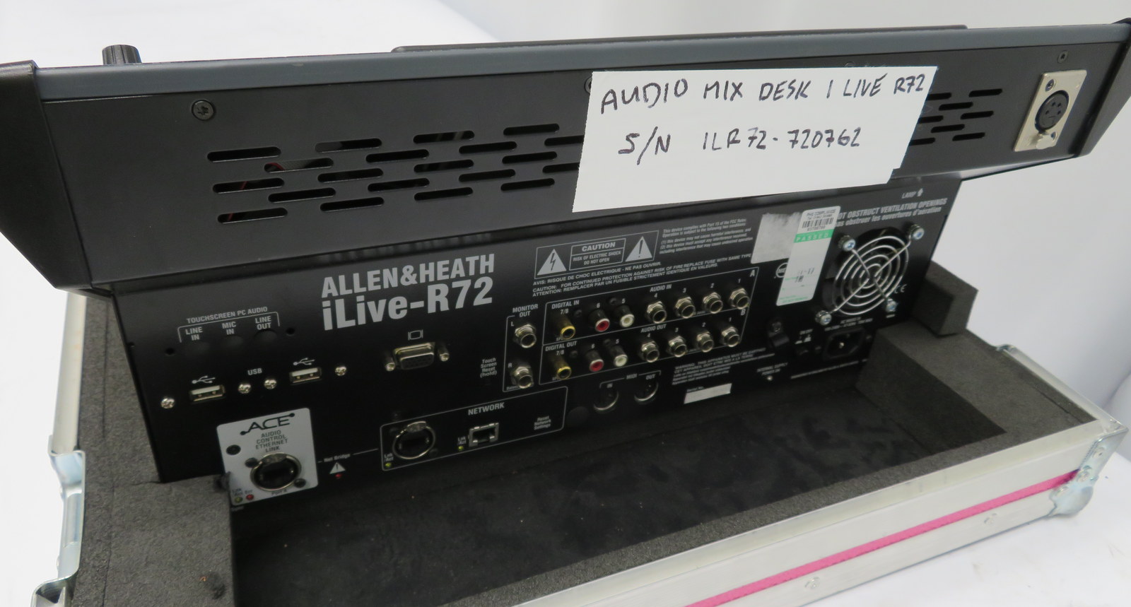 Allen & Heath iLive-R72 mixing desk in flight case. Serial number: 720762. - Image 7 of 9