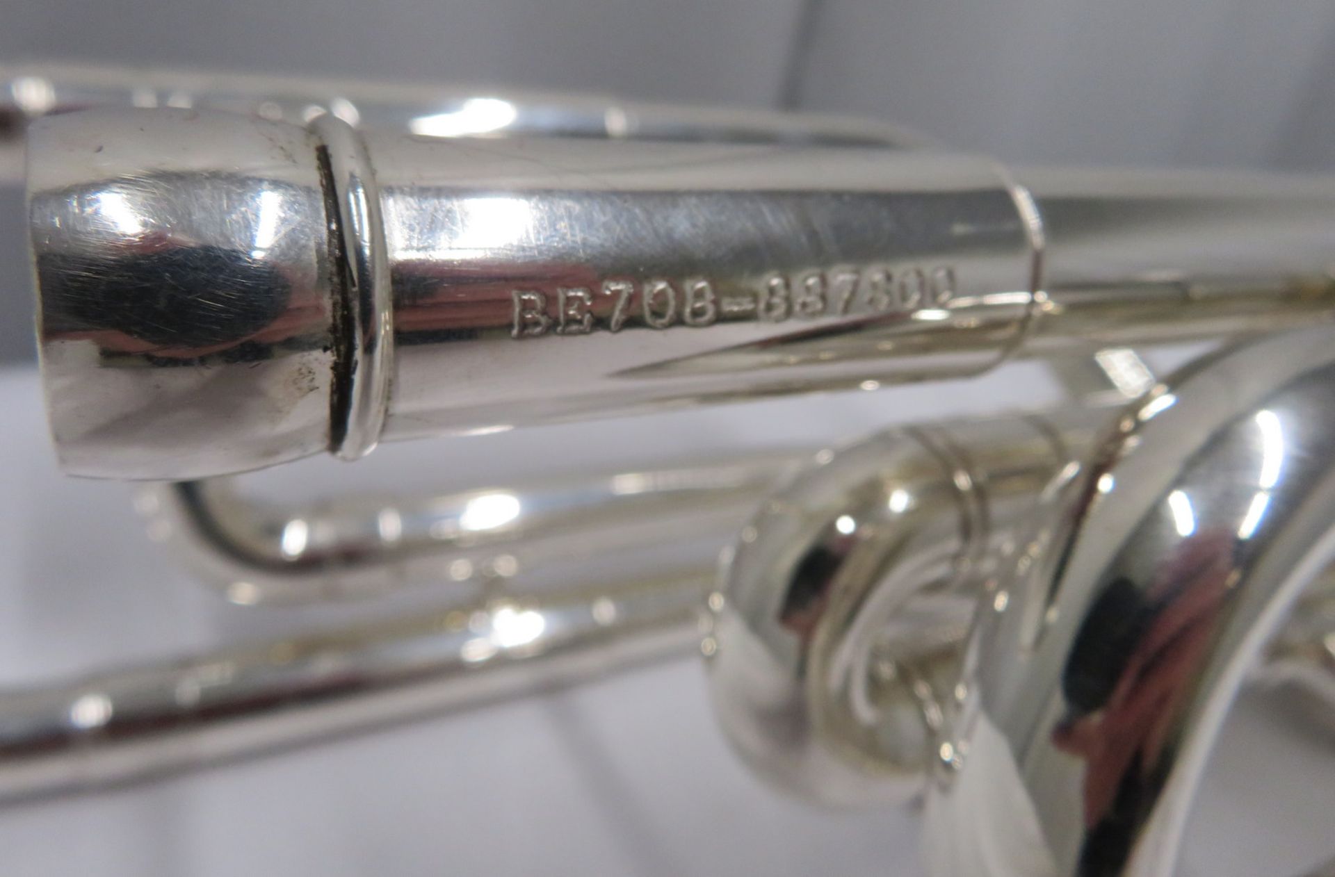 Besson International BE708 fanfare trumpet with case. Serial number: 887800. - Image 7 of 14