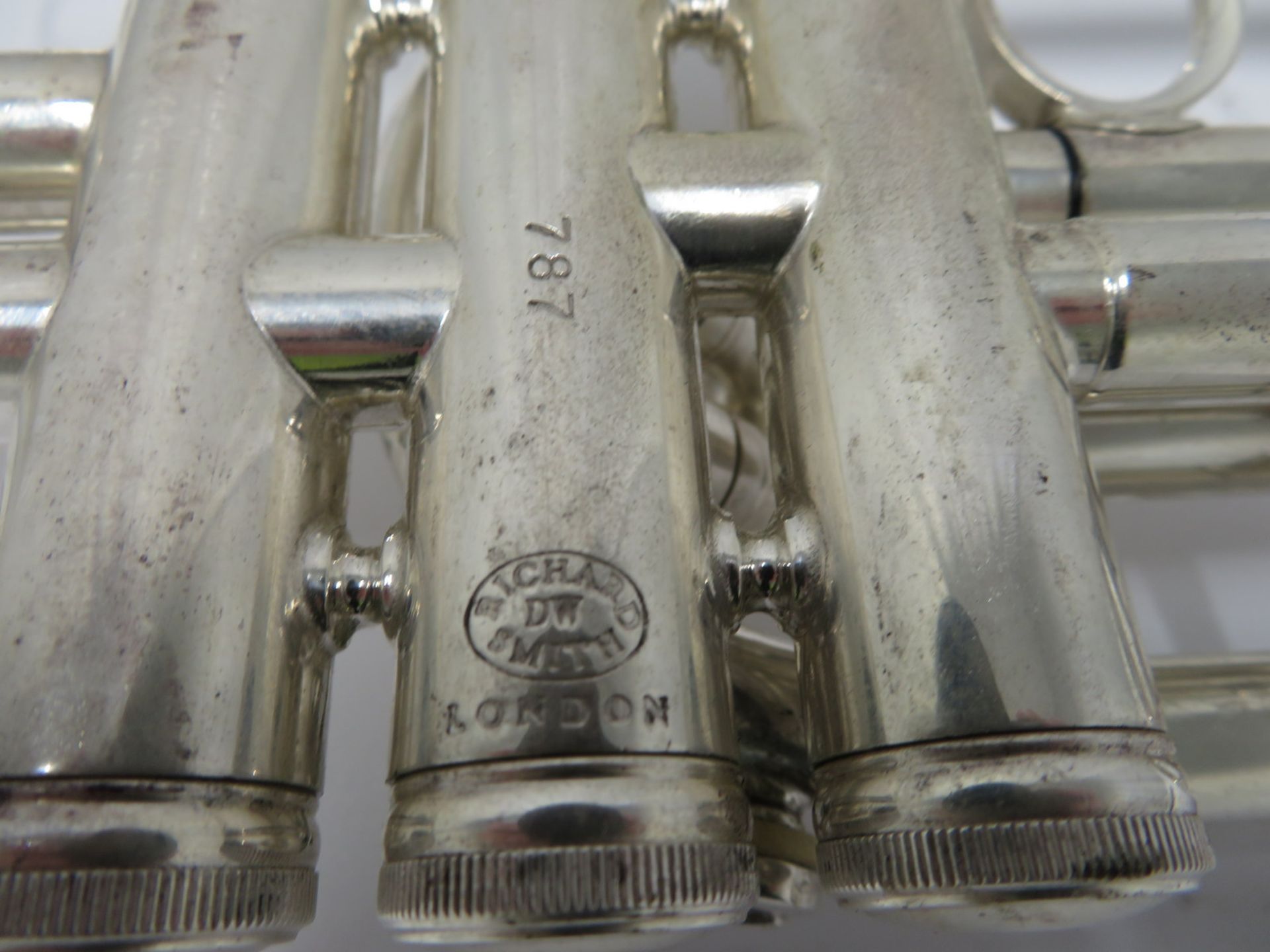 Smith-Watkins fanfare trumpet with case. Serial number: 787. - Image 6 of 14