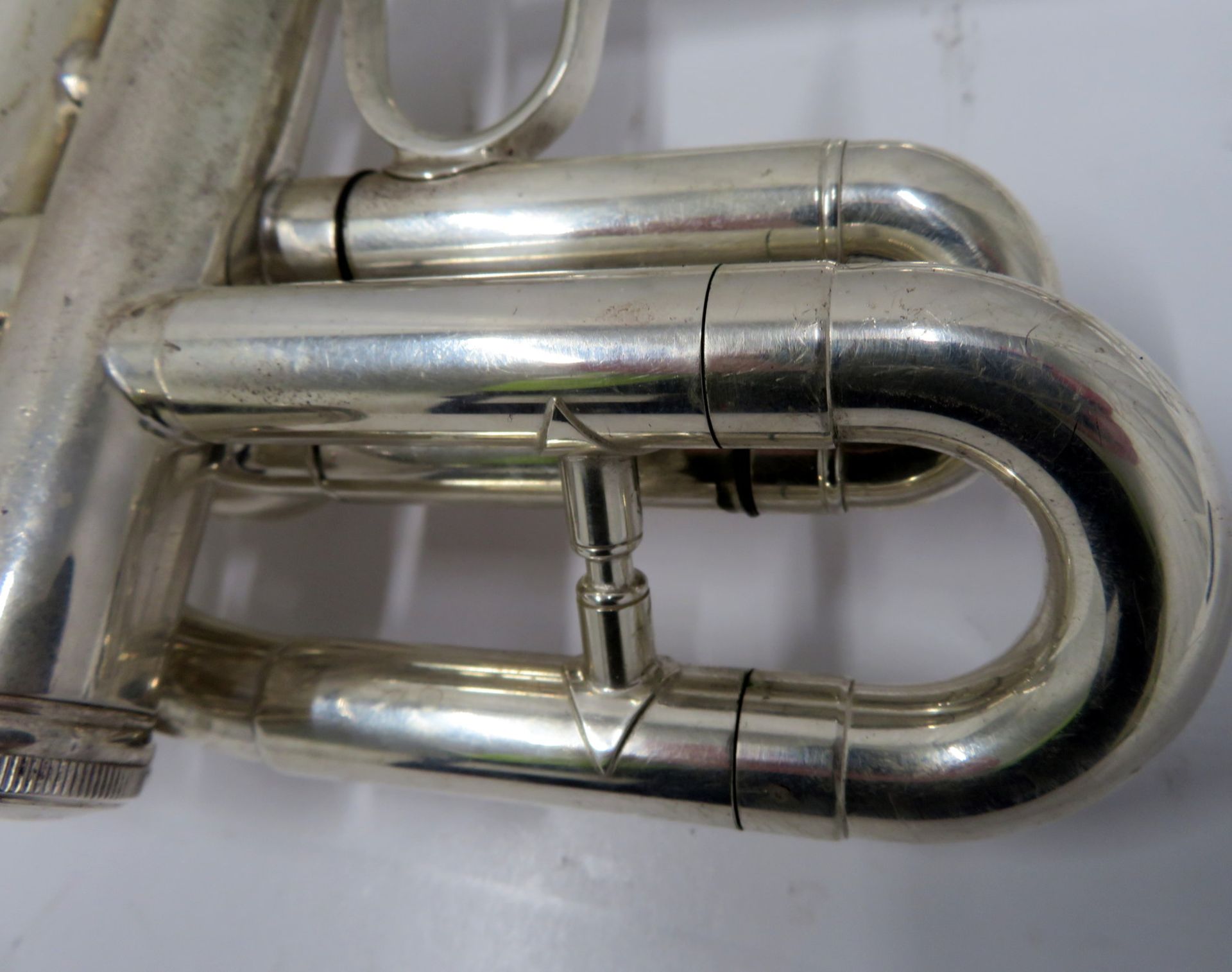 Smith-Watkins fanfare trumpet with case. Serial number: 787. - Image 8 of 14