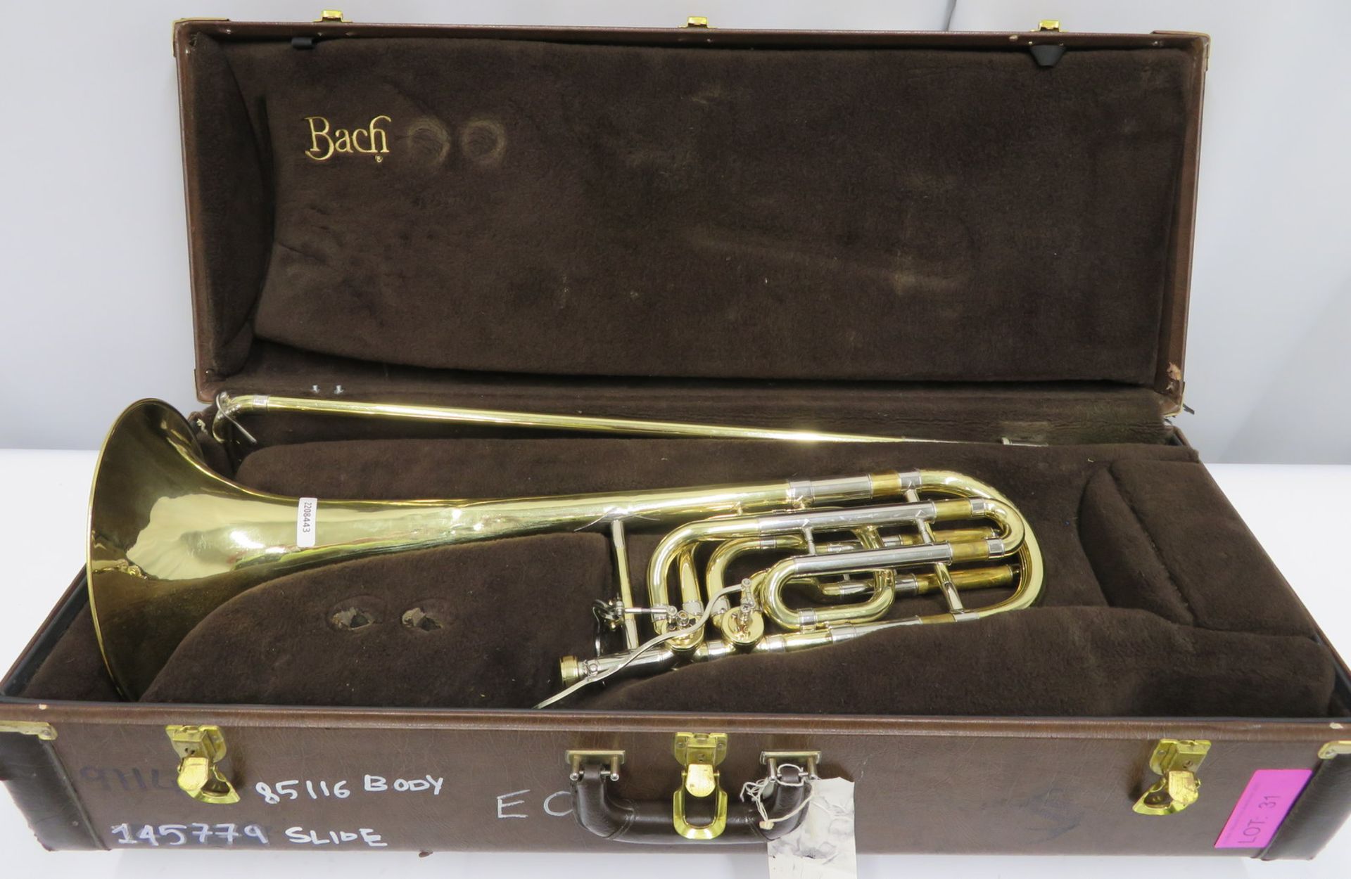Bach Stradivarius model 50B bass trombone with case. Serial number: 85116.