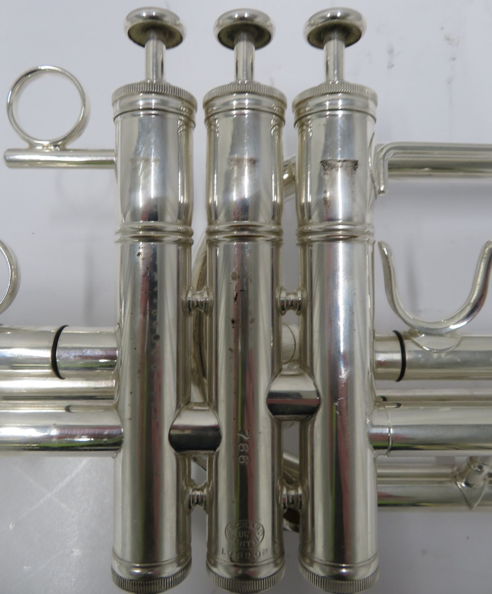 Smith-Watkins fanfare trumpet with case. Serial number: 766. - Image 5 of 14