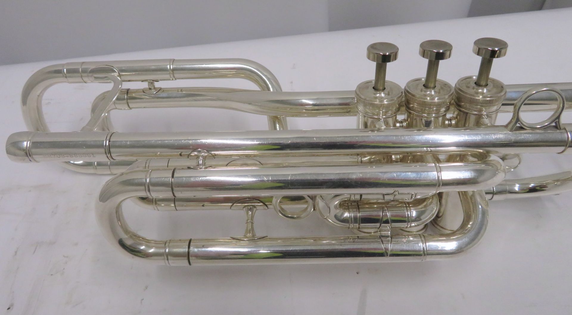 Besson International BE708 fanfare trumpet with case. Serial number: 888881. - Image 12 of 15