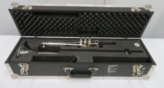 Smith-Watkins fanfare trumpet with case. Serial number: 779.