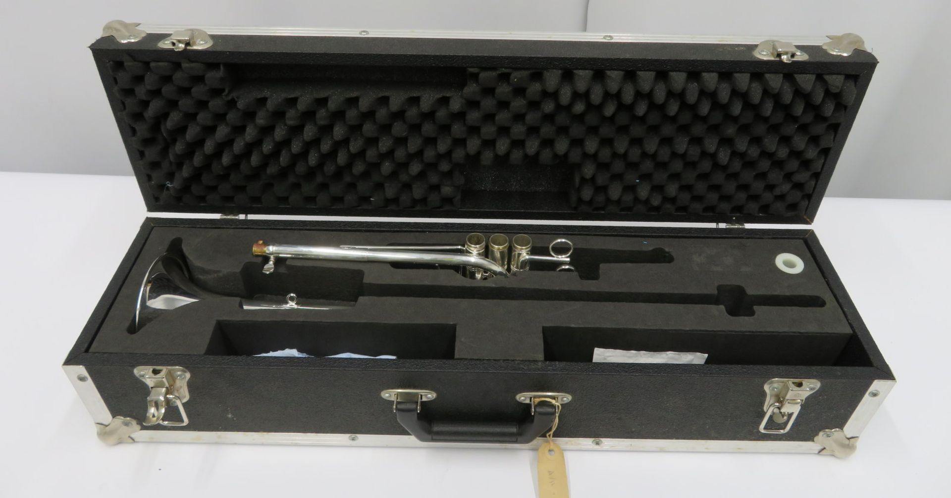 Smith-Watkins fanfare trumpet with case. Serial number: 768.