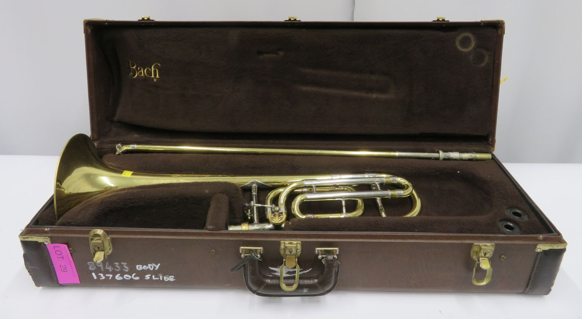 Bach Stradivarius model 42 trombone with case. Serial number: 89433.