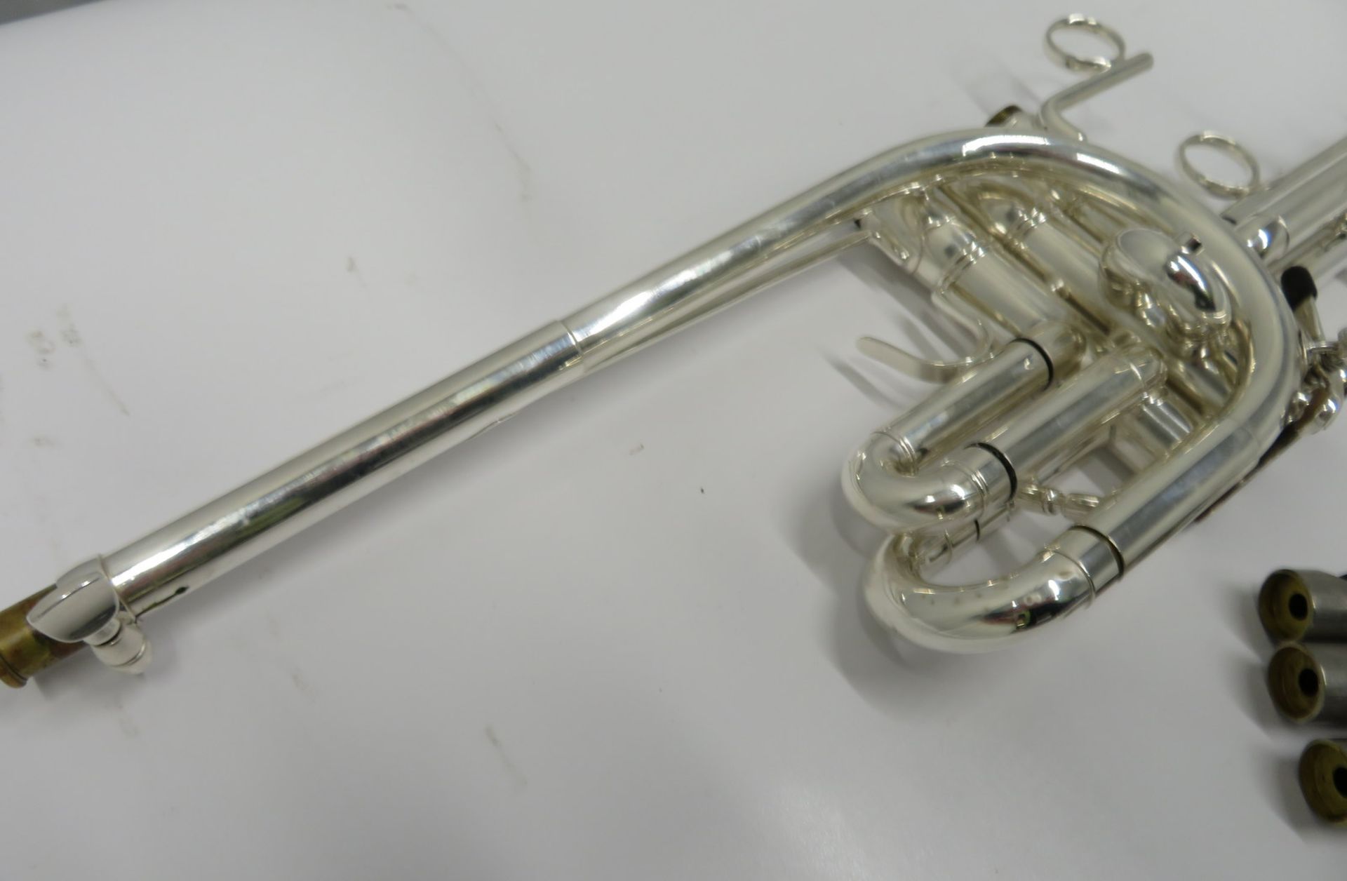 Smith-Watkins fanfare trumpet with case. Serial number: 768. - Image 15 of 16