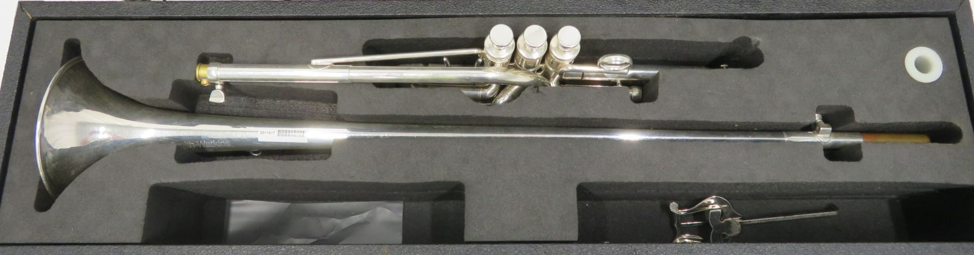 Smith-Watkins fanfare trumpet with case. Serial number: 693. - Image 2 of 16