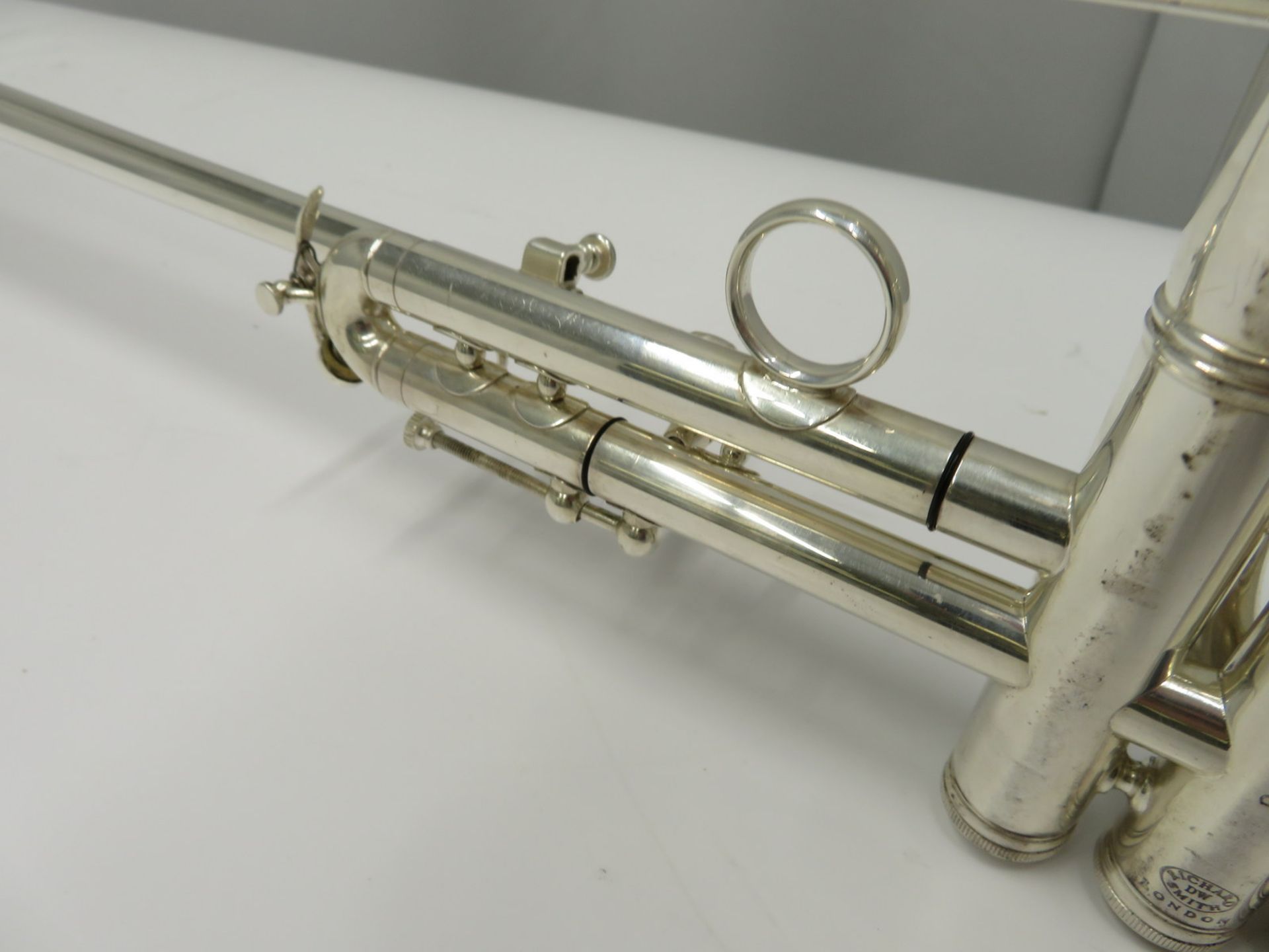 Smith-Watkins fanfare trumpet with case. Serial number: 693. - Image 10 of 16