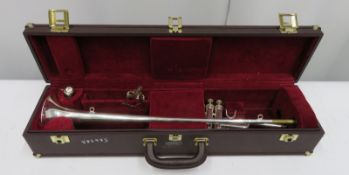 Besson BE706 International fanfare trumpet with case. Serial number: 885985.