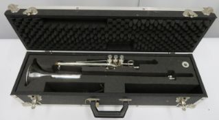 Smith-Watkins fanfare trumpet with case. Serial number: 771.