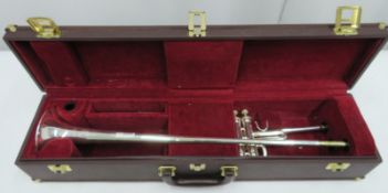 Besson BE706 International fanfare trumpet with case. Serial number: 885983.
