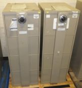 2x 4 Drawer Filing Cabinets with Spin Lock Bar W470 x L700 x H1320mm.