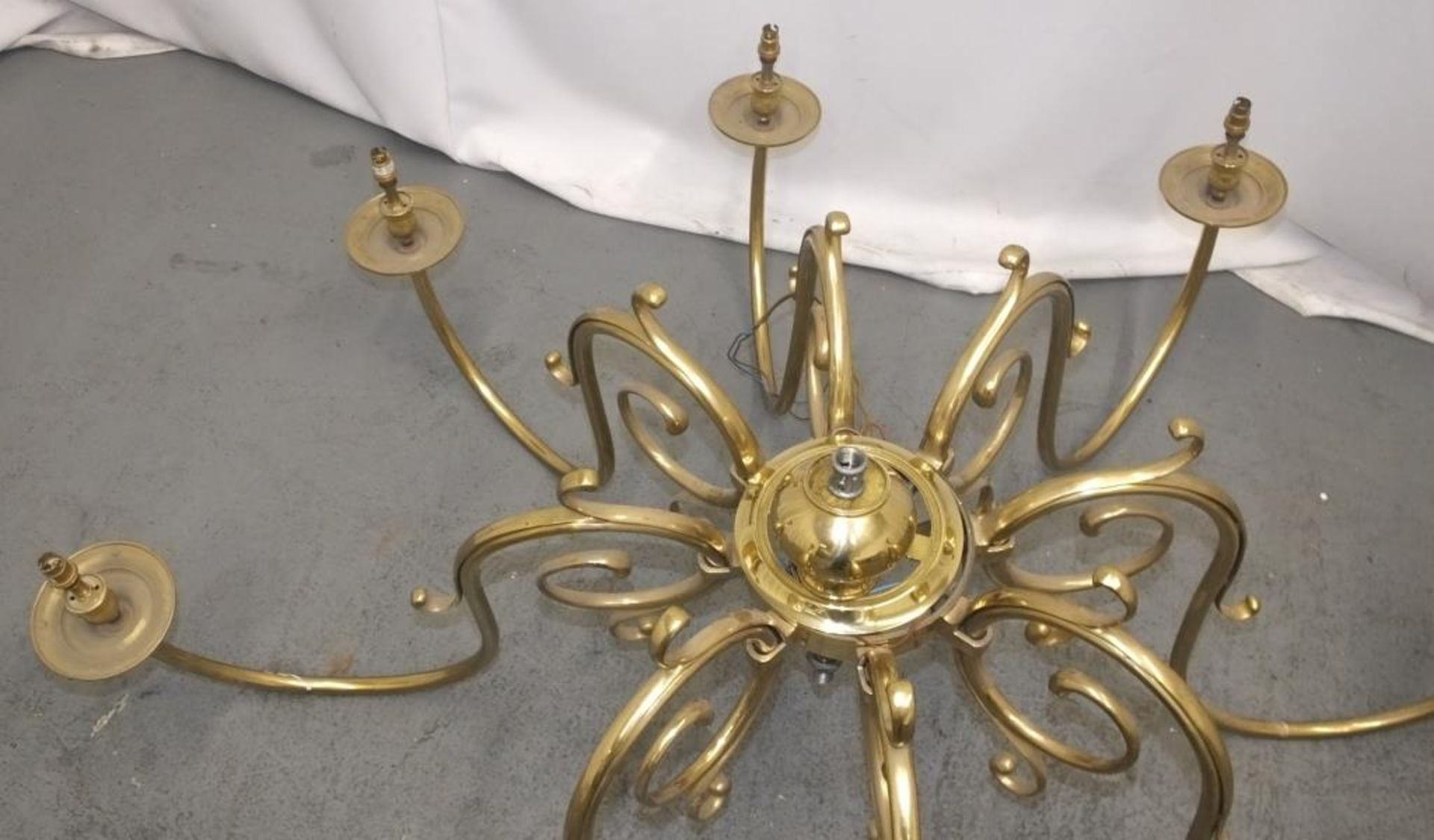 Large Brass Chandelier Light Fittings from Chatham House. - Image 8 of 25